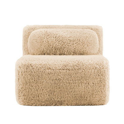 Aviana armless sofa plush fabric light khaki by HouseOfZazla on Tampa Home & Garden Store