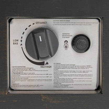 Modern Dark Grey 40' Outdoor Iron Propane Fire Pit control panel with ignition knob HouseOfZazla on Tampa Home & Garden Store