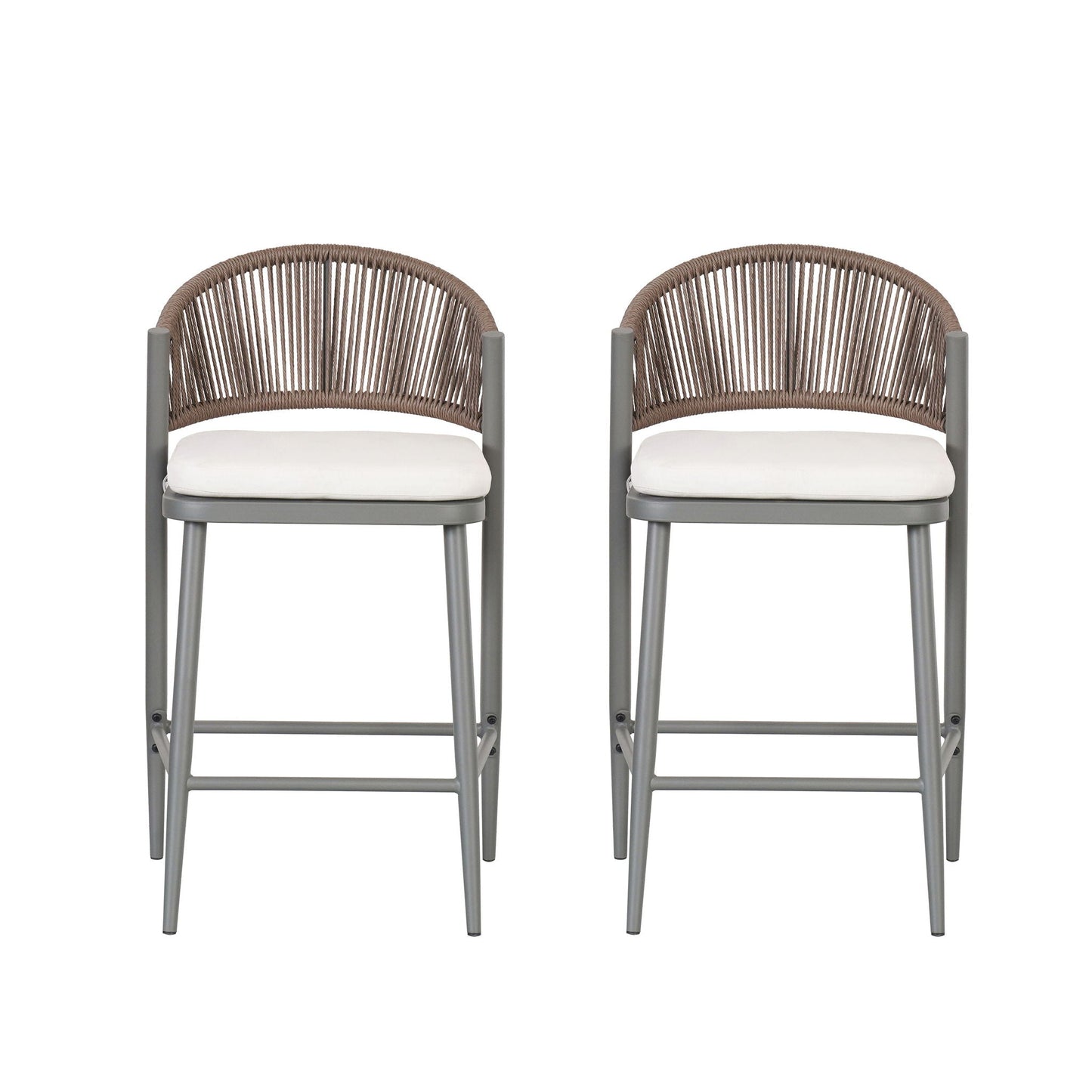 Outdoor Counter Stools with Wicker and Metal