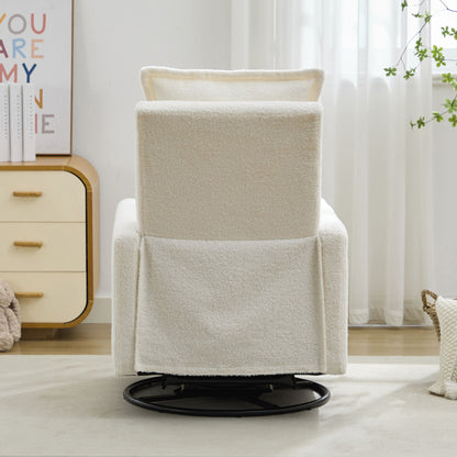 Cozy Swivel Glider Recliner Chair and Leg Rest