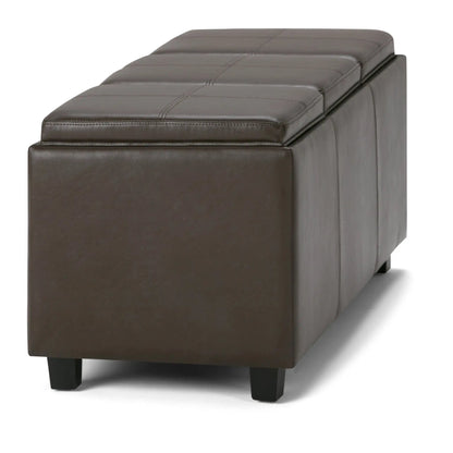 Avalon Upholstered Storage Ottoman With Trays