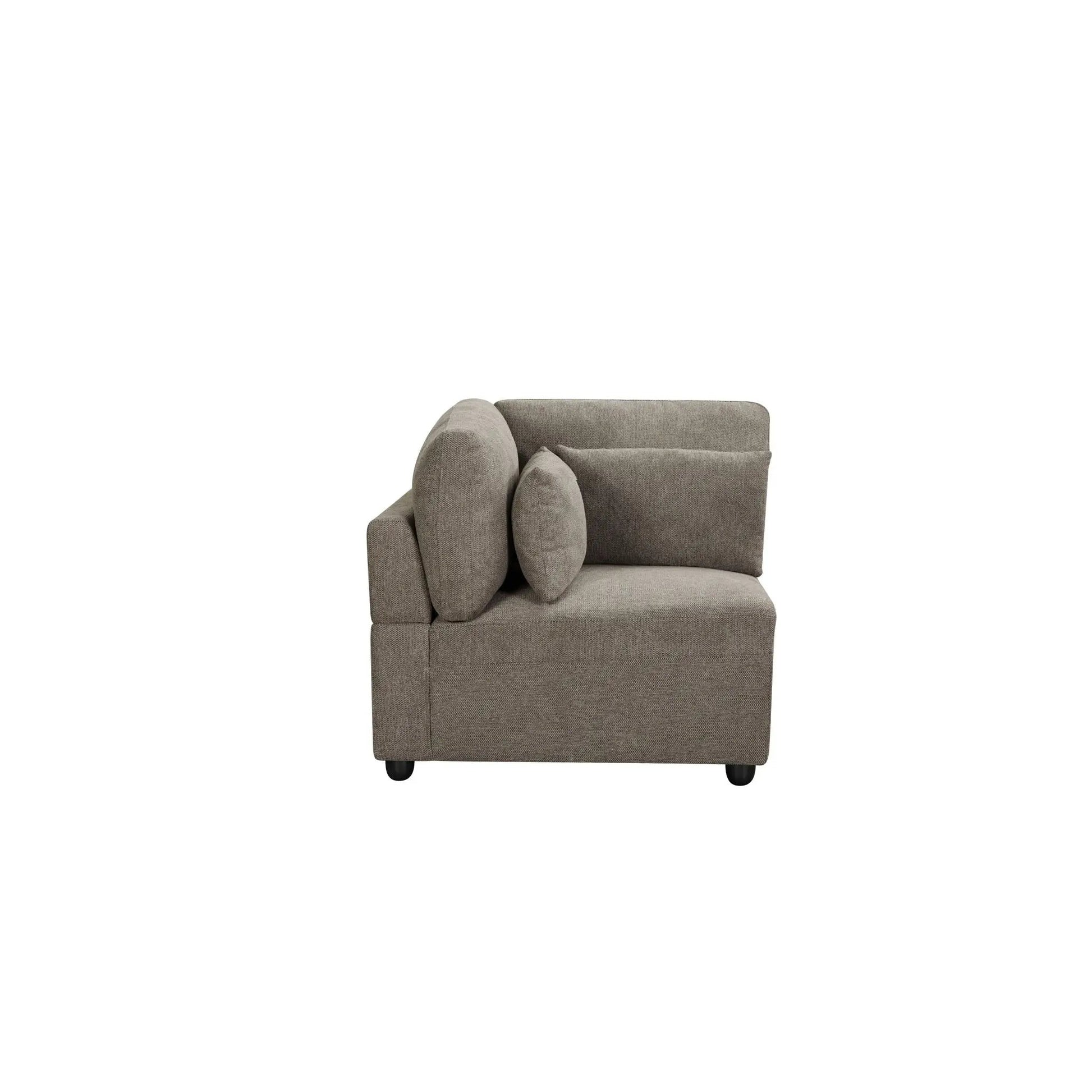 Rylie modular sectional sofa with toss pillows, grey fabric, Unique Piece Furniture on Tampa Home & Garden Store