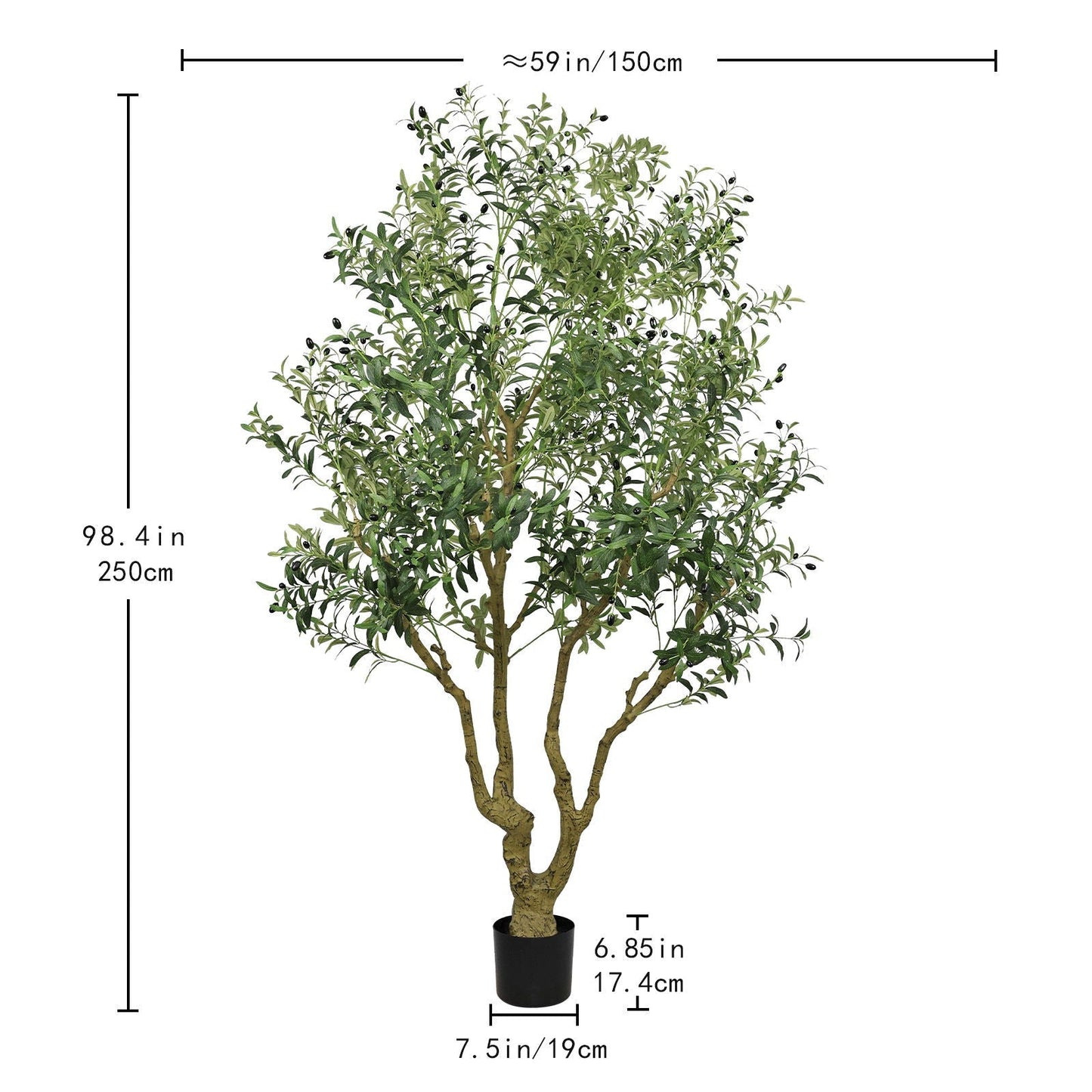 Artificial Olive Tree With A Wood Trunk Green