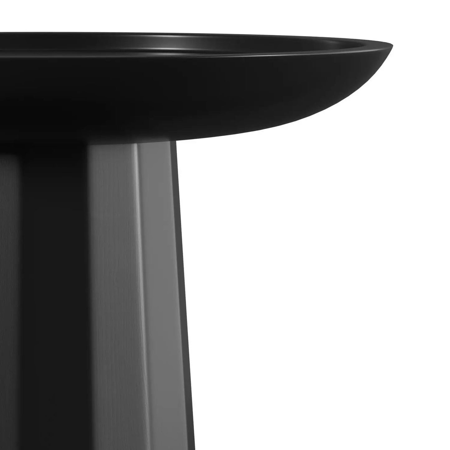 Dayton Handcrafted Wooden Accent Table with black round top and chunky leg on Tampa Home & Garden Store