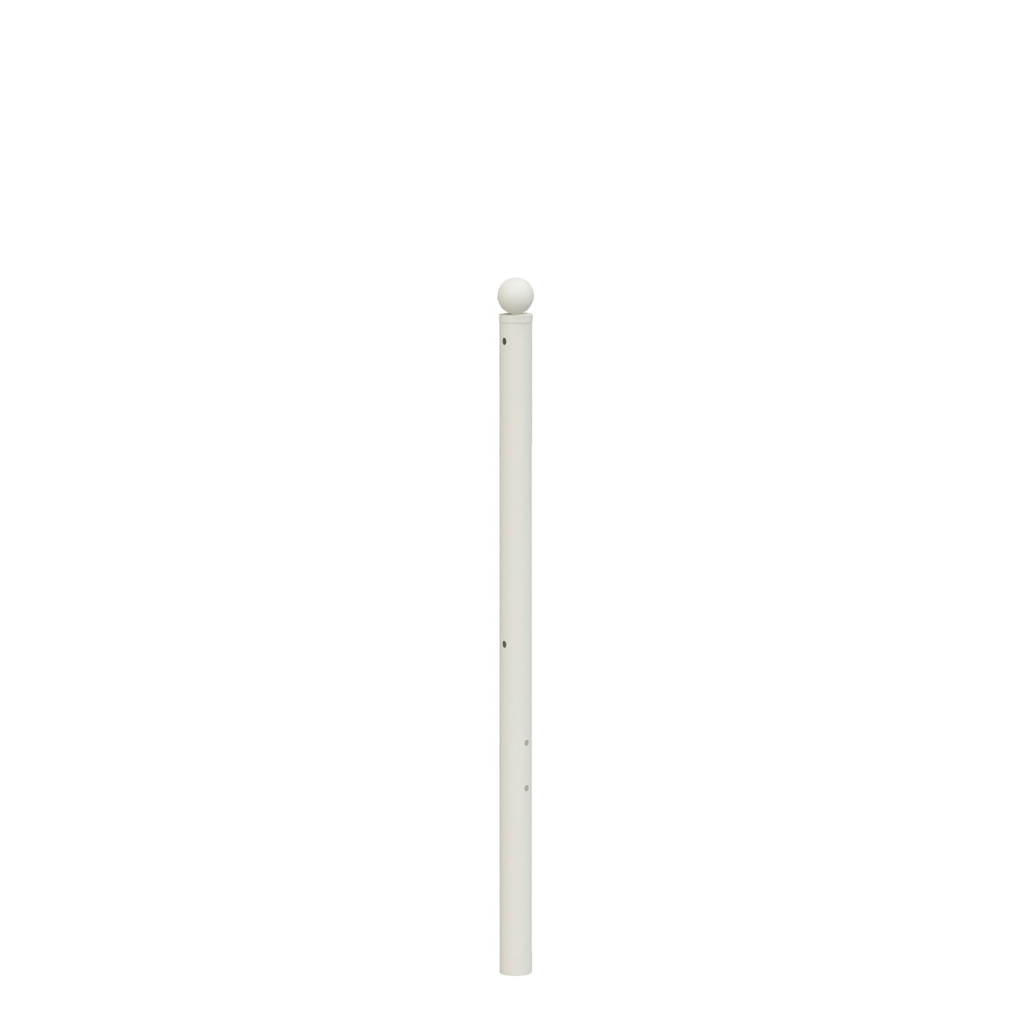 Queen size metal bed frame post with round ball finial in white, HouseOfZazla on Tampa Home & Garden Store