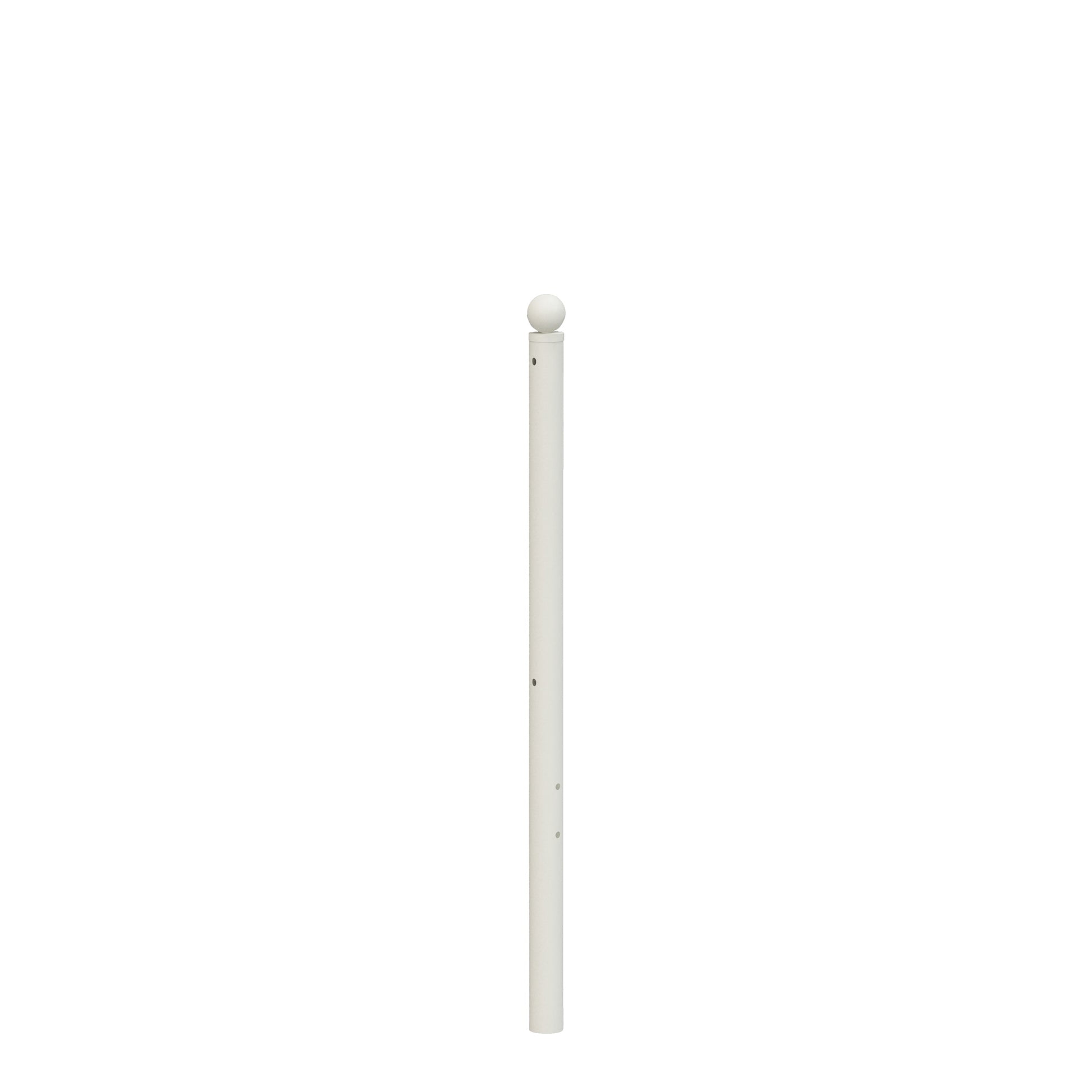 Queen size metal bed frame post with round ball finial in white, HouseOfZazla on Tampa Home & Garden Store