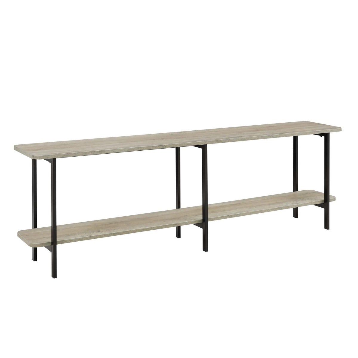 Celine 2-shelf console table by HouseOfZazla with gray top and black metal frame on Tampa Home & Garden Store