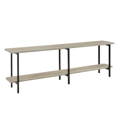 Celine 2-shelf console table by HouseOfZazla with gray top and black metal frame on Tampa Home & Garden Store