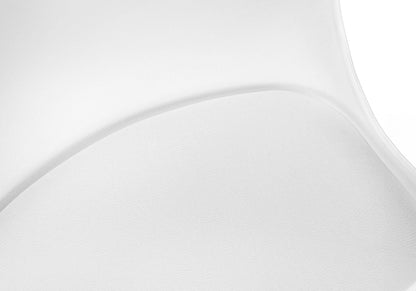 Office chair white leather close-up with curved seat edge; ergonomic swivel on Tampa Home & Garden Store
