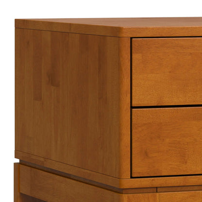 Harper Handcrafted End Table, honey-brown wood, two-drawer design on Tampa Home & Garden Store