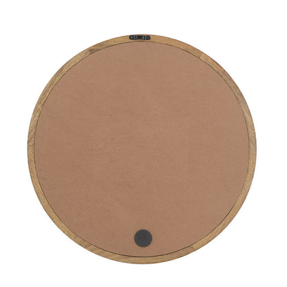 Circle Wall Mirror with Wooden Frame, back view showing mounting hardware by HouseOfZazla on Tampa Home & Garden Store