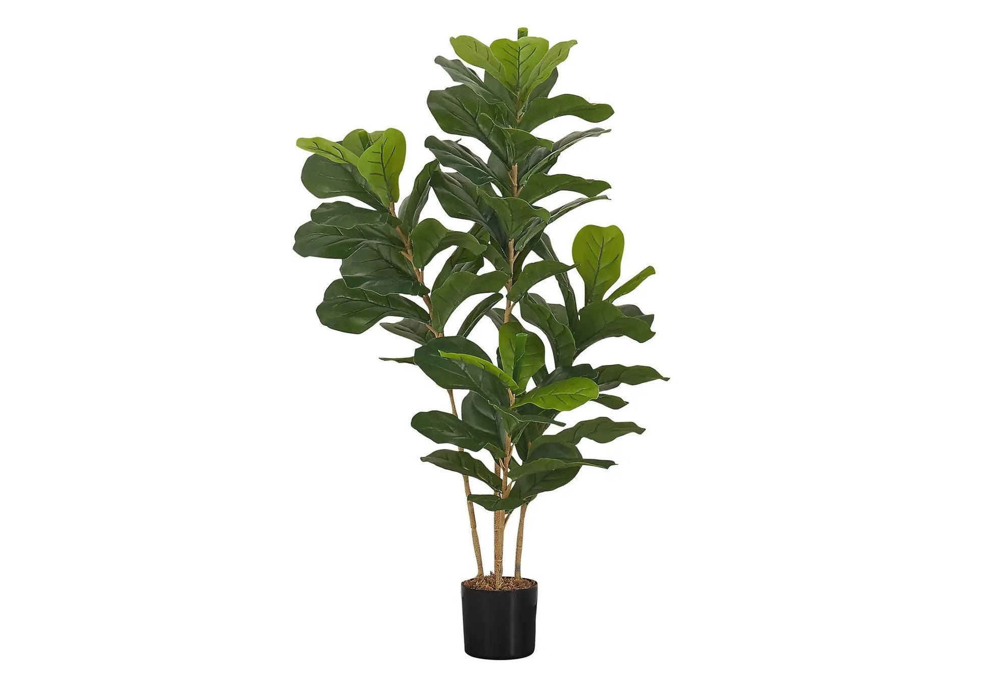 Artificial fiddle leaf fig tree 41-inch tall with green leaves in black pot for indoor decor on Tampa Home & Garden Store