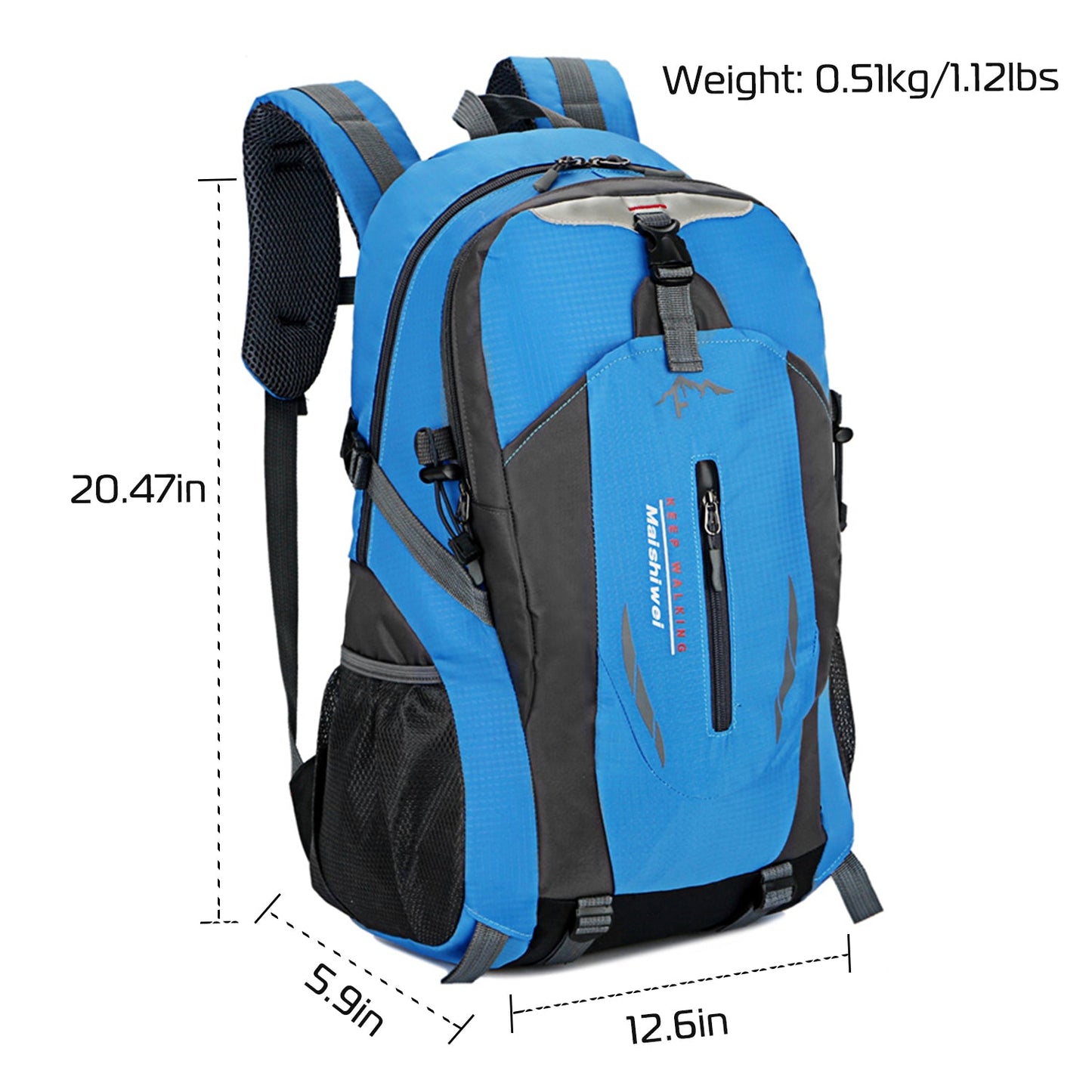 36L GemGear waterproof outdoor hiking backpack blue with gray panels on Tampa Home & Garden Store