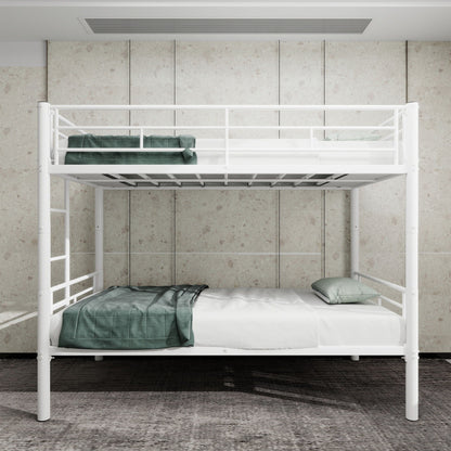 Metal Convertible Bunk Bed Frame with Guardrail