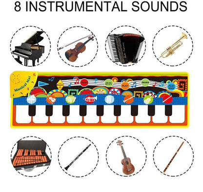 Stevvex Baby Electronic Music Piano Play Mat with 8 instrument sounds and colorful keyboard on Tampa Home & Garden Store