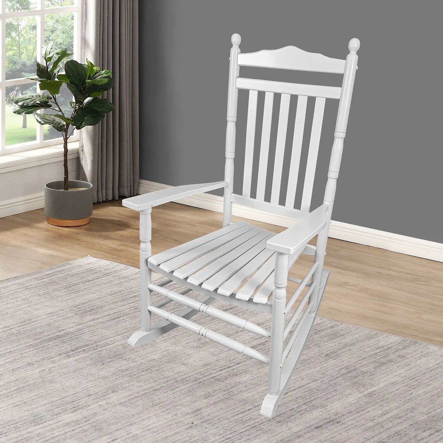 Balcony Porch Rocking Wood Chair for Adults