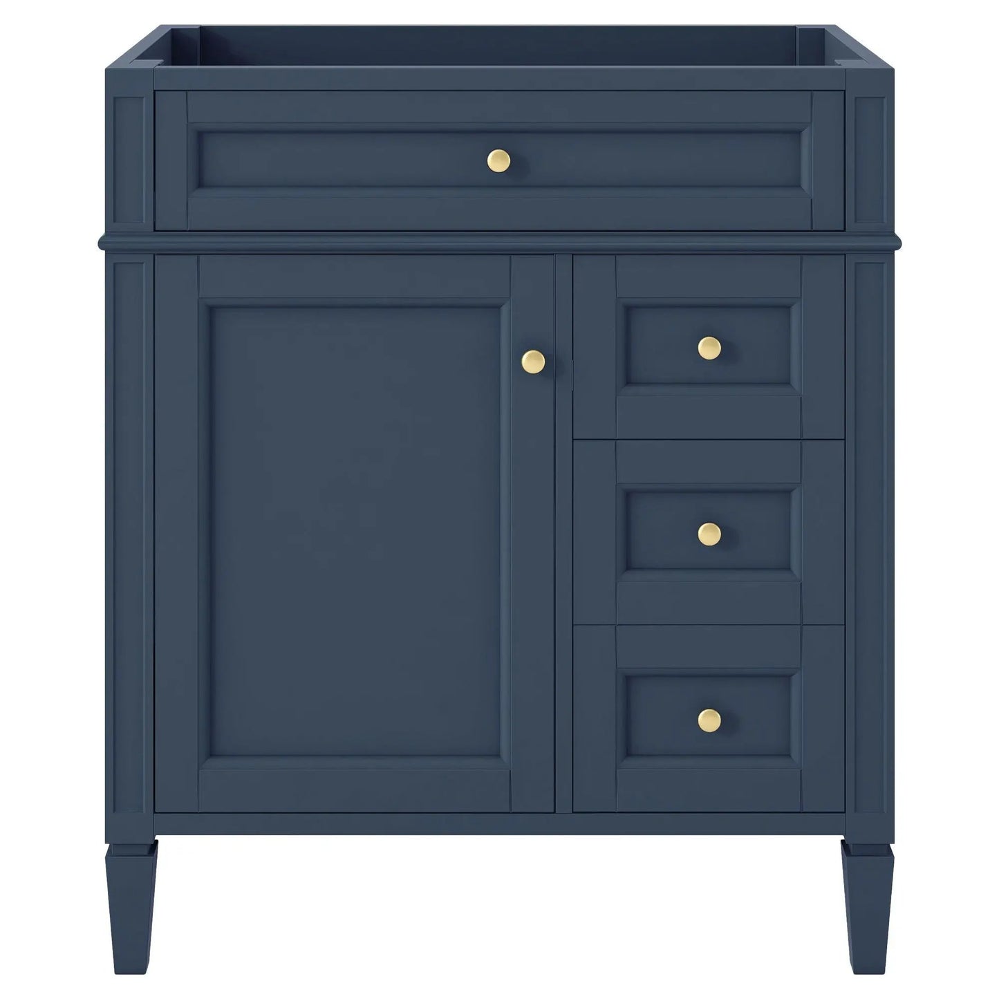Bathroom vanity base navy blue with 2 drawers and tip-out drawer by Unique Piece Furniture on Tampa Home & Garden Store
