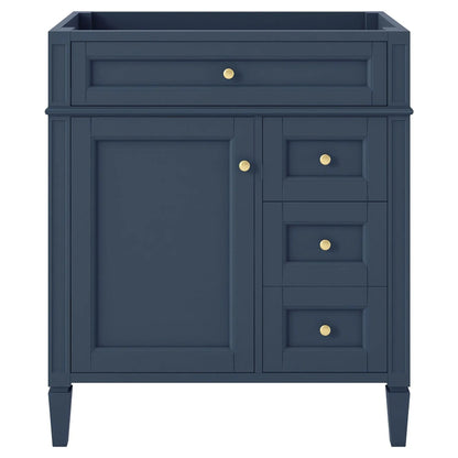 Bathroom vanity base navy blue with 2 drawers and tip-out drawer by Unique Piece Furniture on Tampa Home & Garden Store