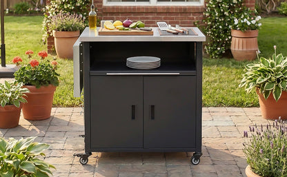 Foldable Outdoor Grill Cart and Prep Table