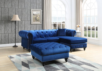 Nola Luxurious Microsuede and Tufted Chaise