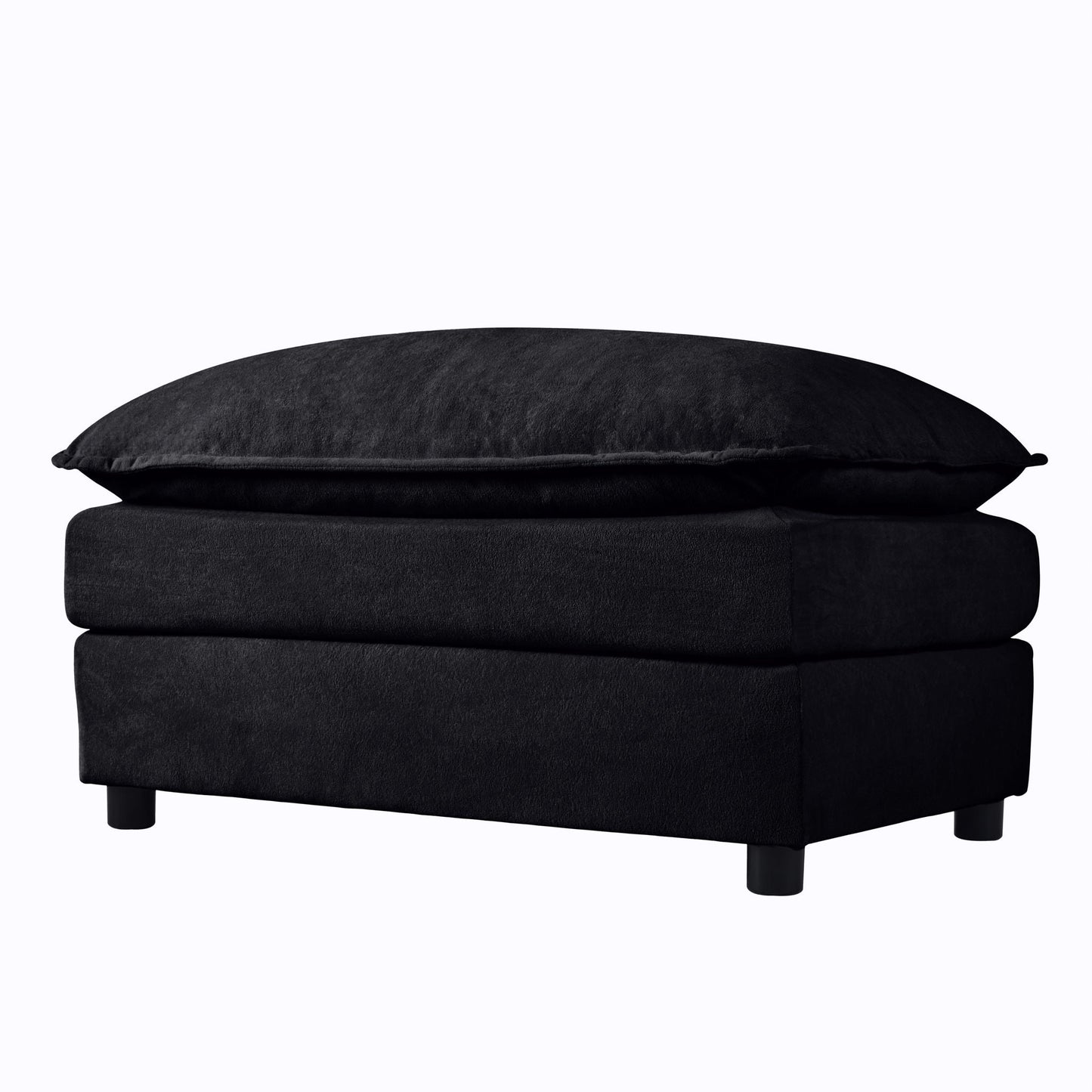 Modern Comfy Deep Seat Modular Sectional Sofa with Ottoman in black upholstery on Tampa Home & Garden Store
