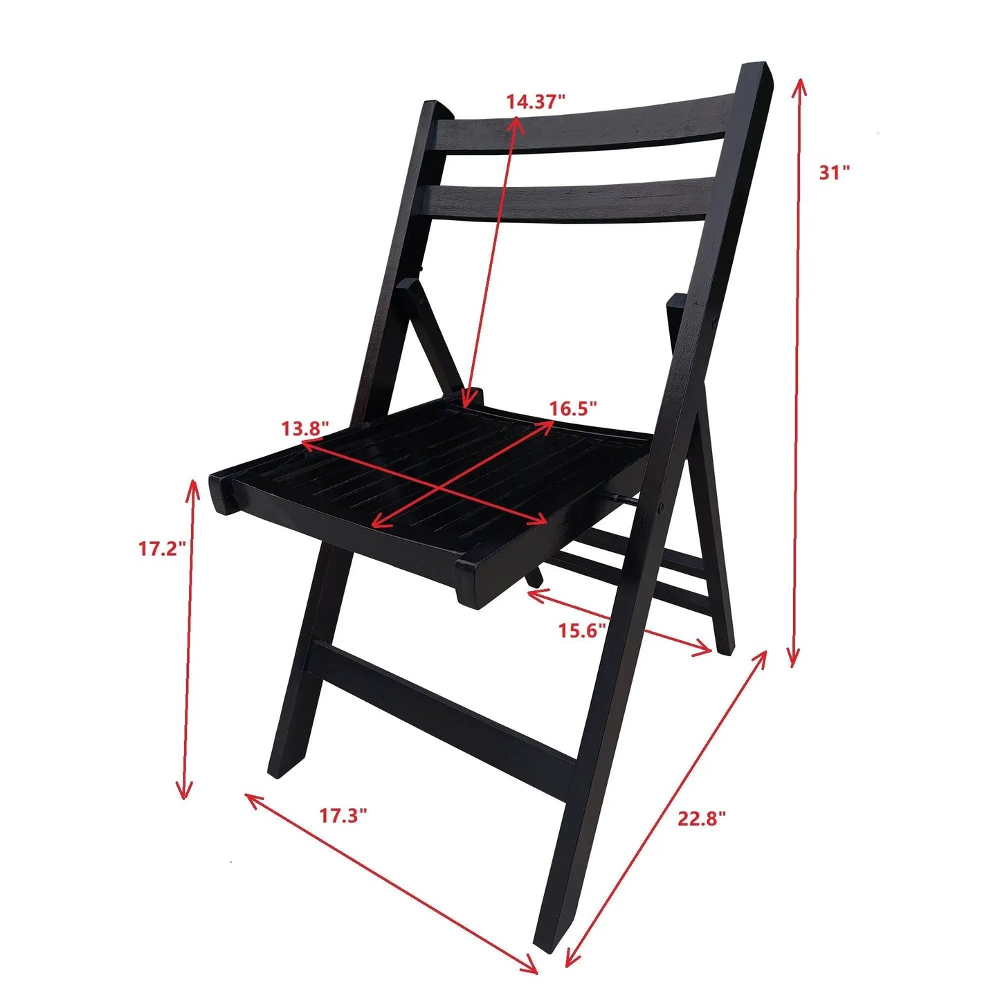Solid Wood Foldable Event Chair Set of 4