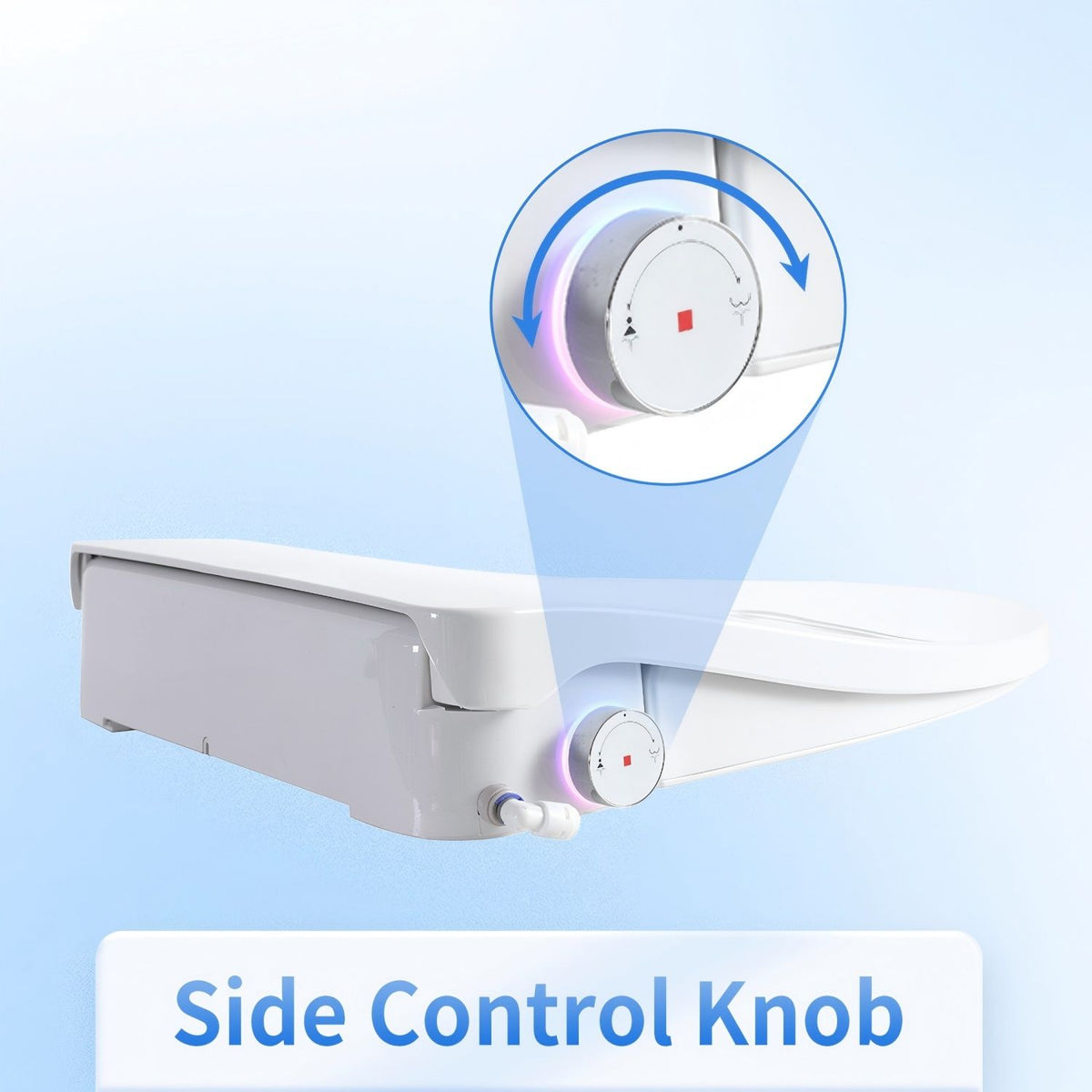 Smart bidet toilet seat, white with LED-lit side control knob, HouseOfZazla on Tampa Home & Garden Store