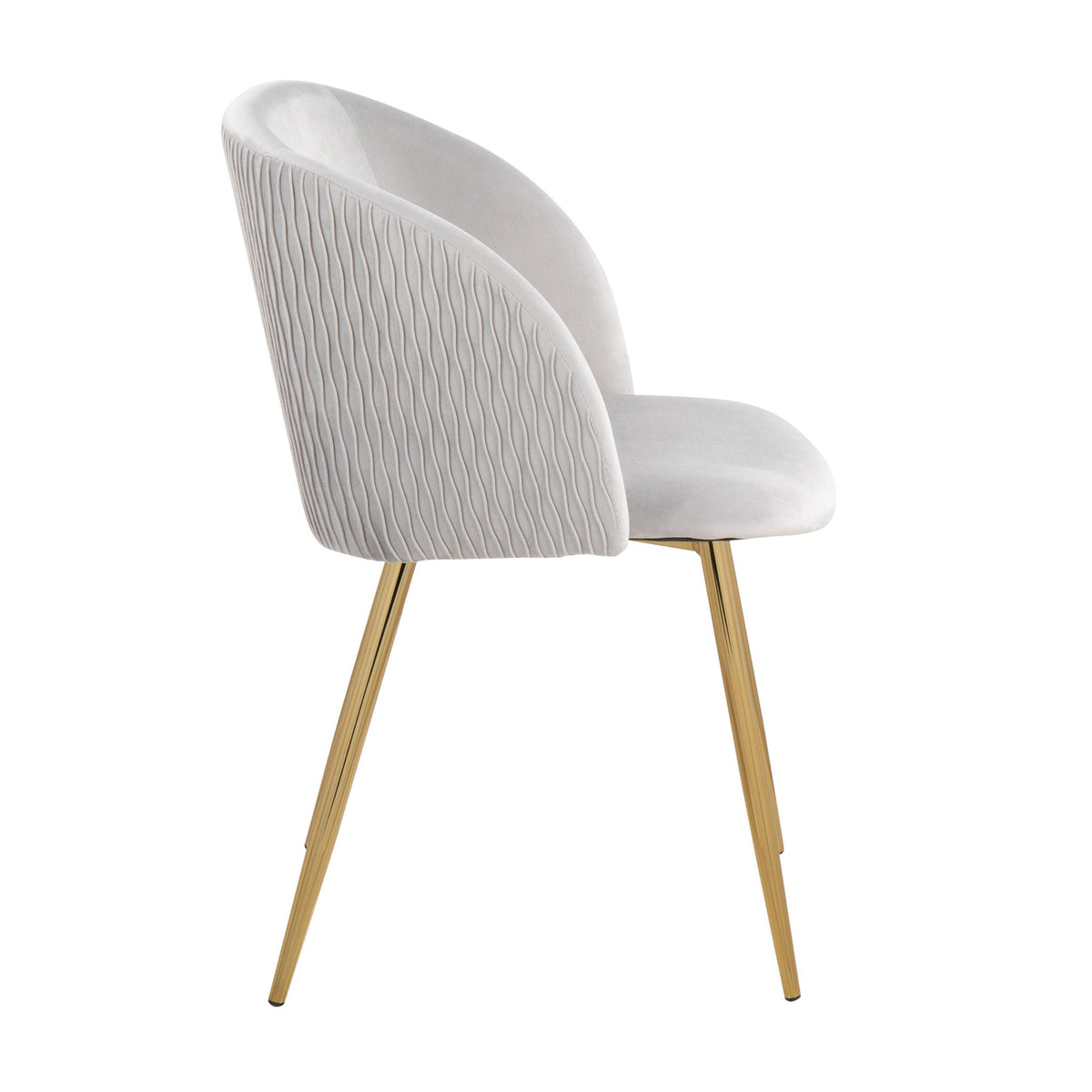 Pleated Waves Contemporary chairs set of 2, gray upholstery with gold metal legs HouseOfZazla on Tampa Home & Garden Store