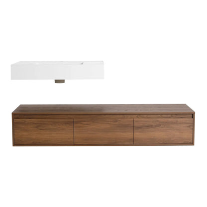 Modern Wall Mounted Vanity Resin Sink Drawer