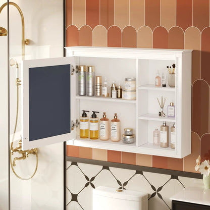 Wall Cabinet With Mirror and Adjustable Shelving