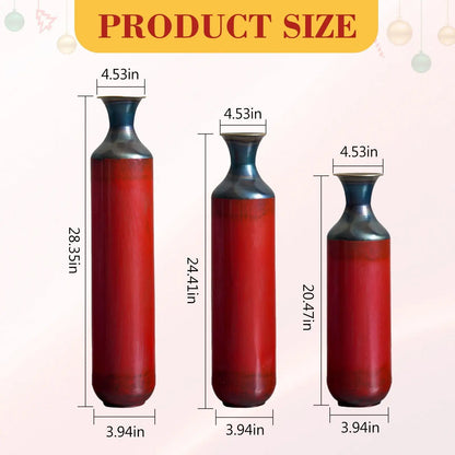 Modern Droplet Floor Vase Set In Three Pieces