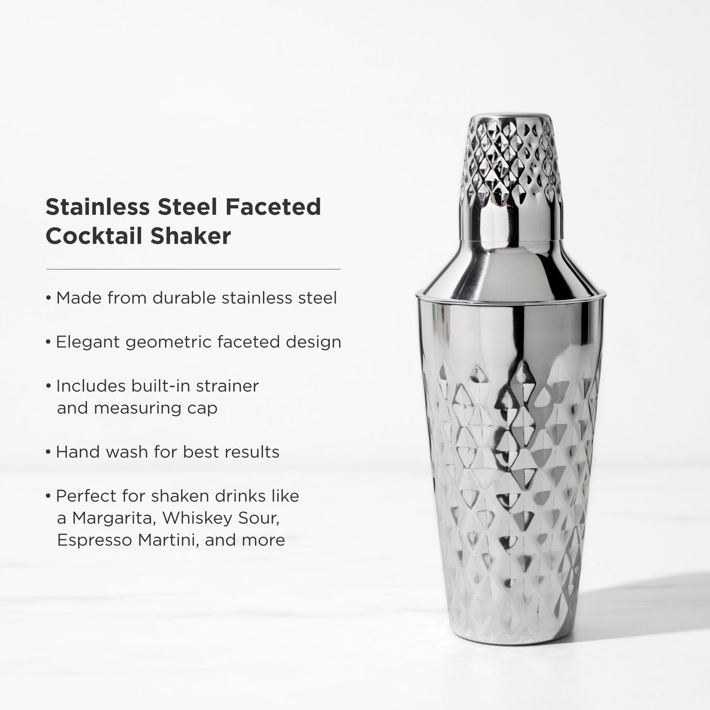 Irving 25 Oz Diamond Hammered Bar Shaker