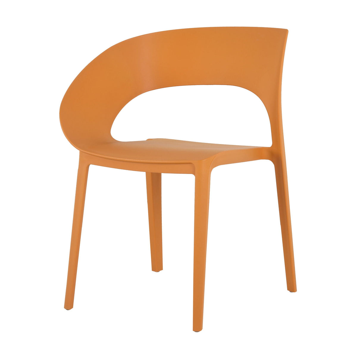 Orange plastic outdoor chair by HouseOfZazla with curved backrest on Tampa Home & Garden Store