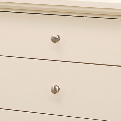 3-drawer nightstand front in cream with a round metal knob on Tampa Home & Garden Store