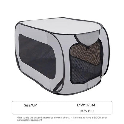 Small and Medium-sized Dog Portable Car Cage by FLIPSTYLEZLLC, gray with black mesh panels on Tampa Home & Garden Store