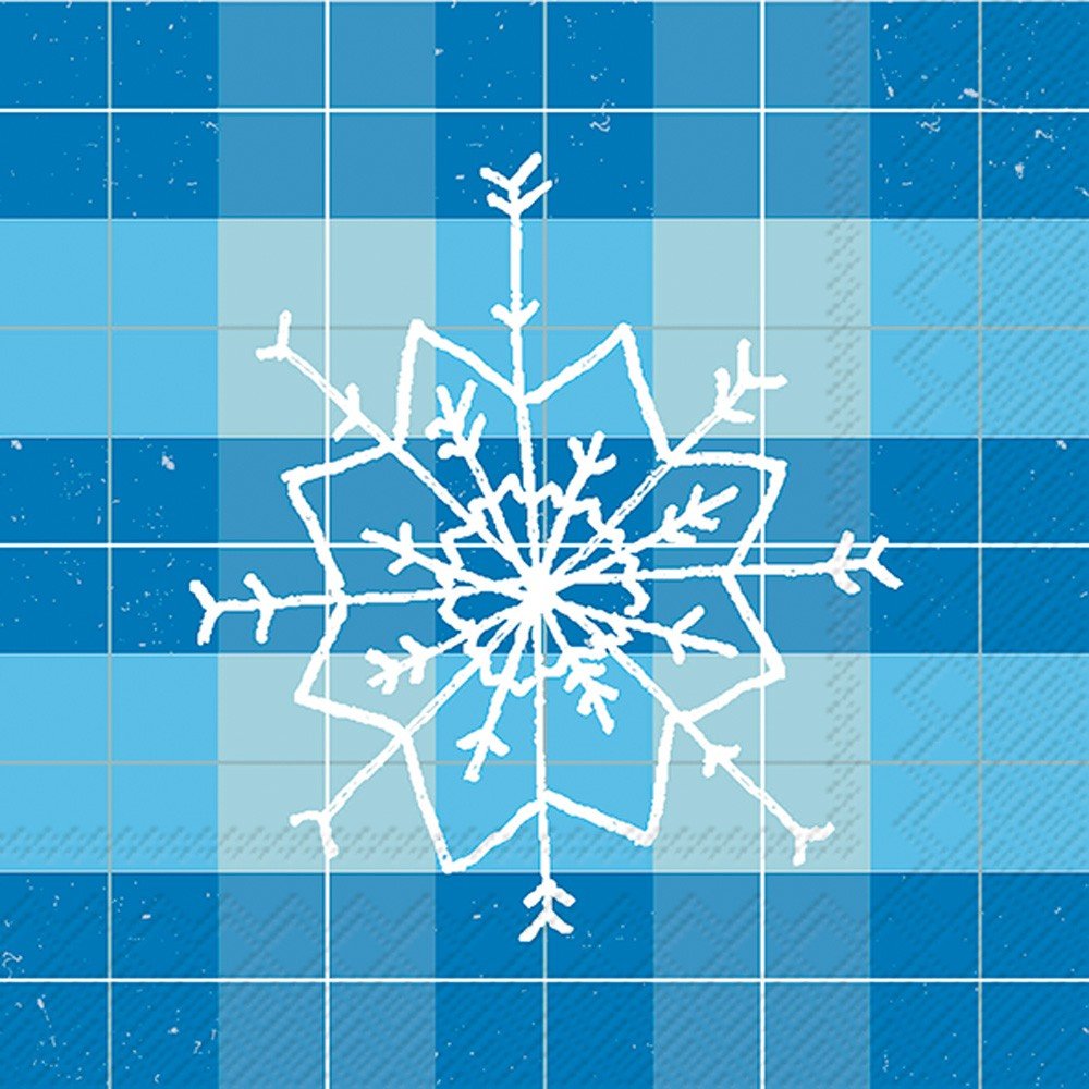 Serviette de cocktail à carreaux flocon de neige Mad For Plaid