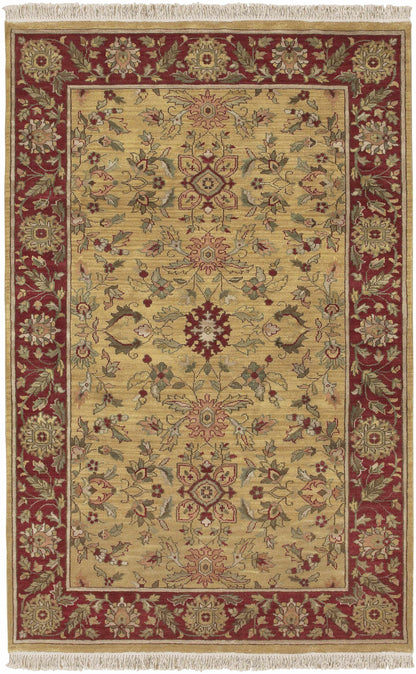 Rug Danboro Premium Wool Carpet by Boutique Rugs with gold field and burgundy border on Tampa Home & Garden Store