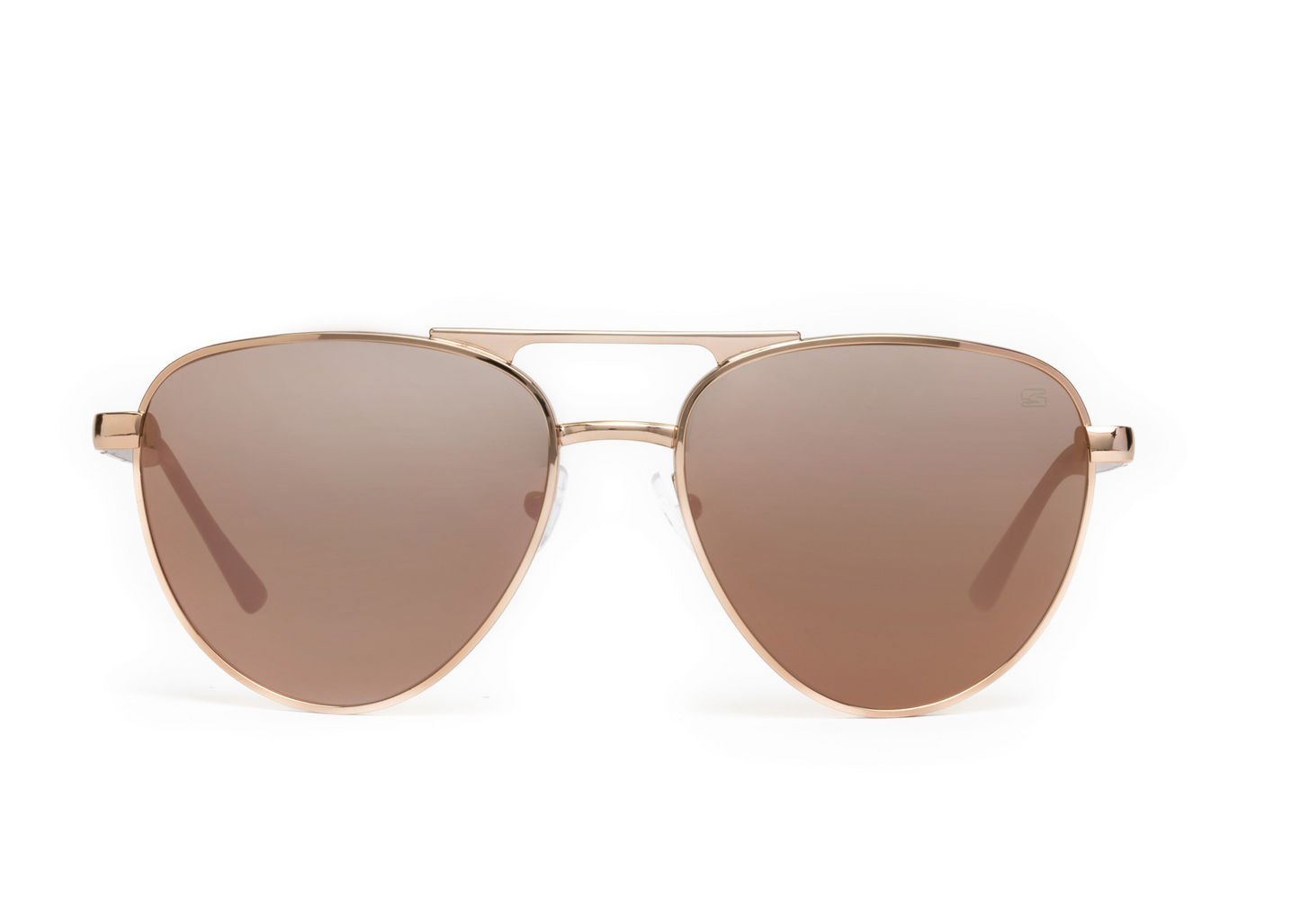 Skeleton Optics Dara Aviator Rose Gold sunglasses with brown lenses, metal rose-gold frame on Tampa Home & Garden Store