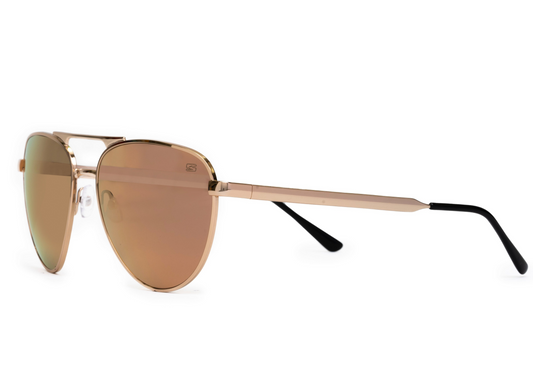 Skeleton Optics Dara Aviator Rose Gold sunglasses with rose-gold frame and brown lenses on Tampa Home & Garden Store