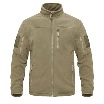 Stevvex dark blue fleece jacket with pockets, chest and sleeve zips, tactical outdoor coat on Tampa Home & Garden Store