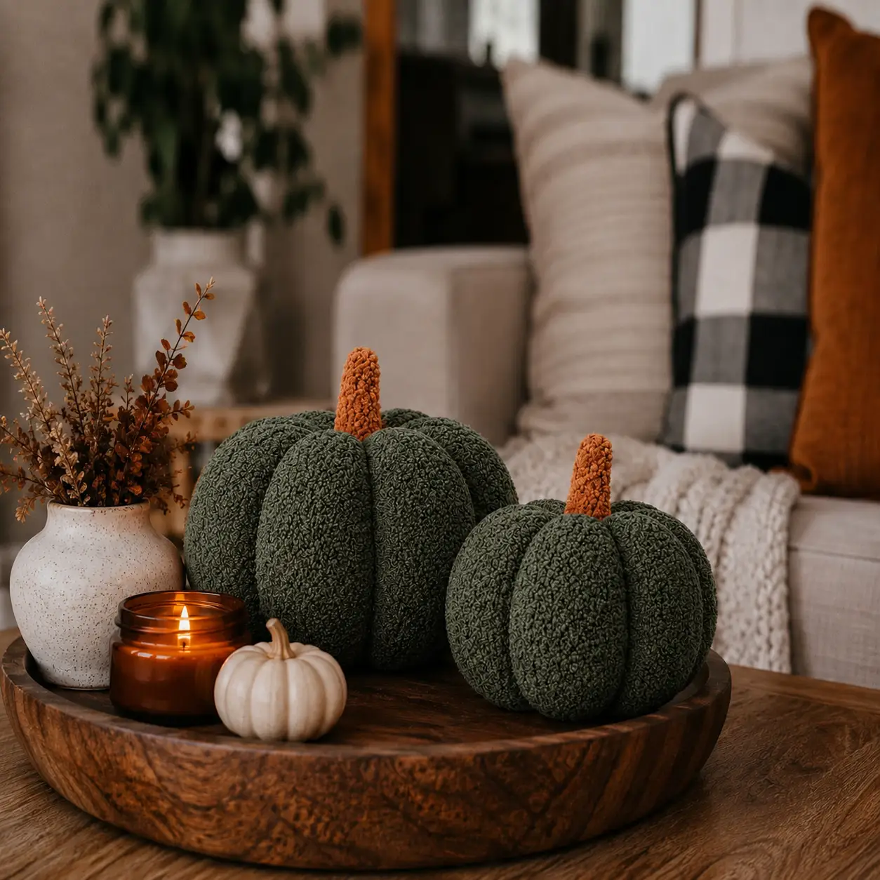 Blair Pumpkin II Plush Pillow for Cozy Decor
