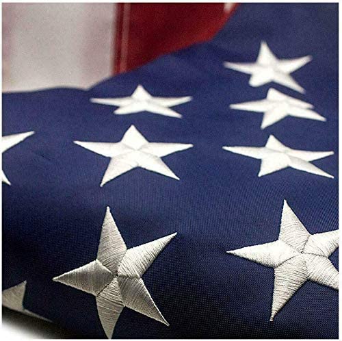 Heavy Duty Outdoor American Flag with embroidered white stars on navy blue fabric Mercantile on Tampa Home & Garden Store