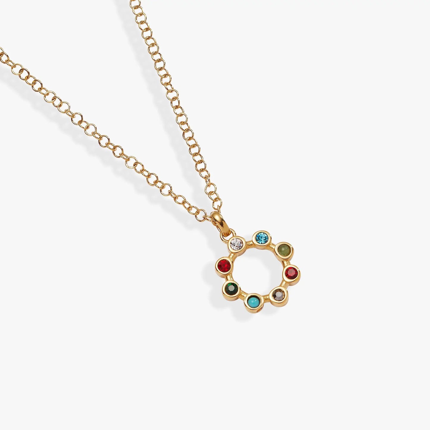 Daughter Hidden Message Acrostic Necklace by ALEX AND ANI, gold-tone chain with rainbow gemstones on Tampa Home & Garden Store