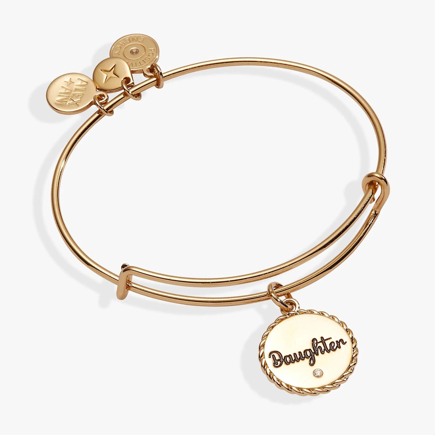 Daughter Charm Bangle With Engraved Crystal