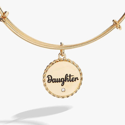 Daughter Charm Bangle With Engraved Crystal