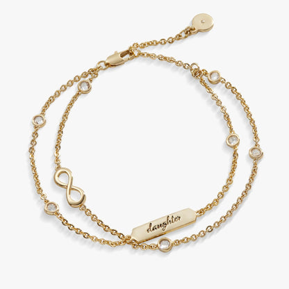 Daughter Infinity Chain Double Strand Bracelet gold-tone with crystal beads by ALEX AND ANI on Tampa Home & Garden Store