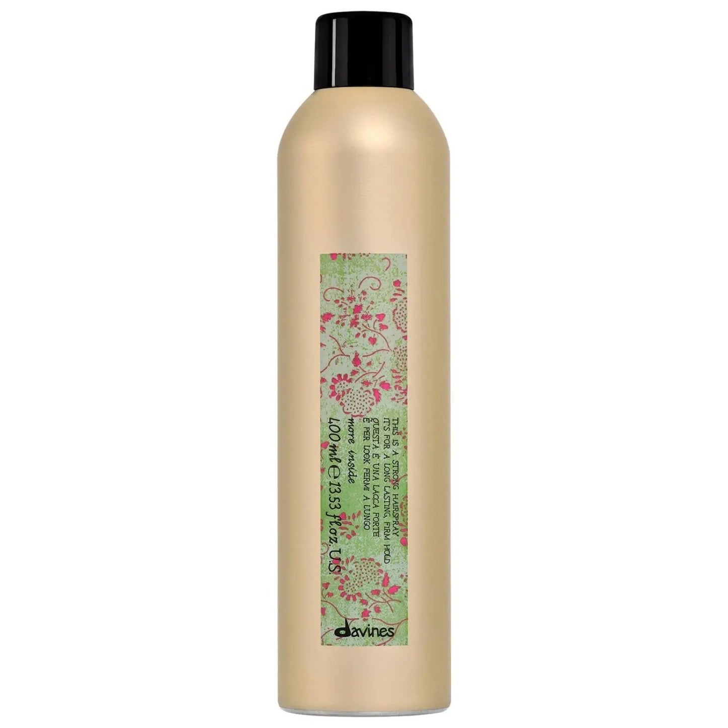 Davines This Is a Strong Hairspray 400 mL bottle, gold-tan can with black cap, Davines on Tampa Home & Garden Store