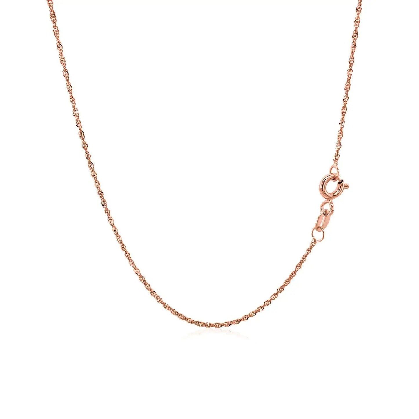 14k rose gold Singapore chain necklace 1.0mm with lobster clasp by Bids.com on Tampa Home & Garden Store