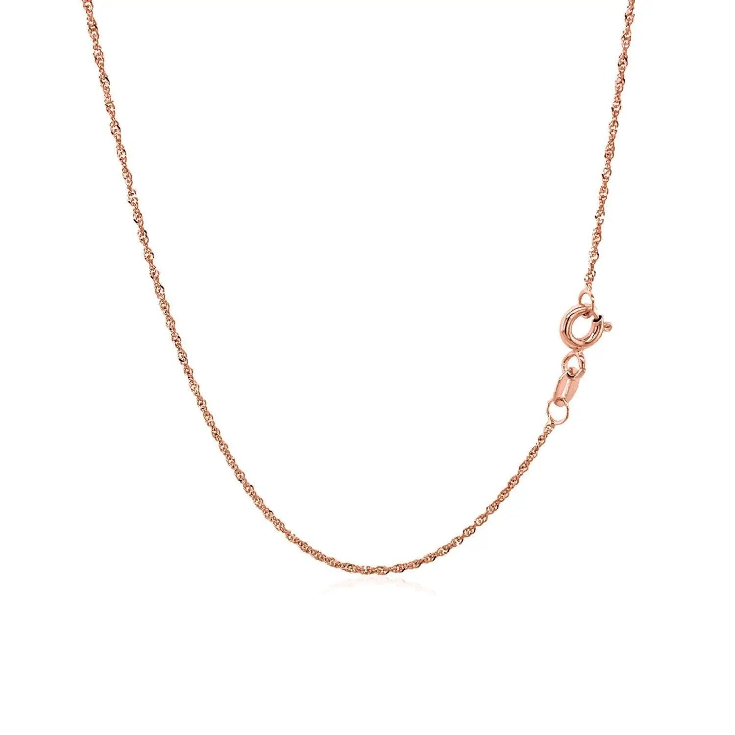 14k rose gold Singapore chain necklace 1.0mm with lobster clasp by Bids.com on Tampa Home & Garden Store