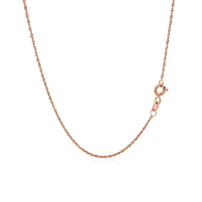 14k rose gold Singapore chain necklace 1.0mm with lobster clasp by Bids.com on Tampa Home & Garden Store
